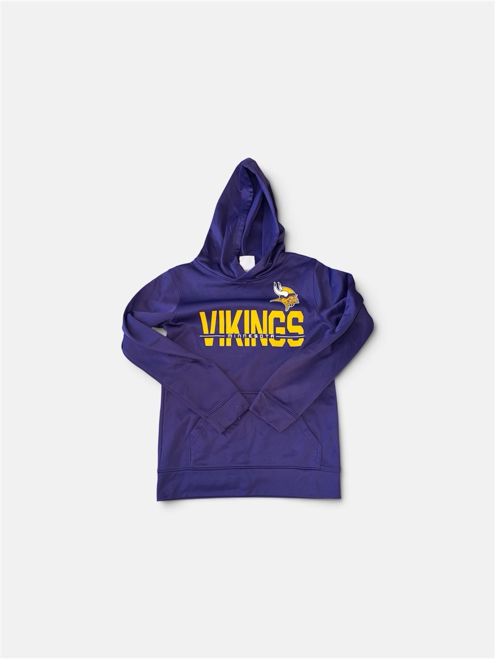 NFL Purple Vikings Hooded Pullover Sweatshirt with Yellow Logo